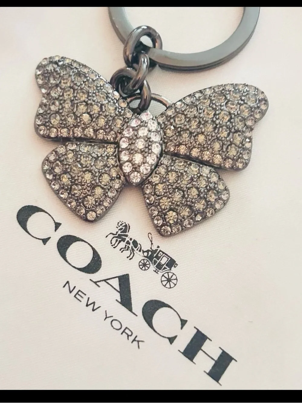 EXTREMELY RARE Vintage Coach Y2K Crystal Butterfly Keychain/ Bag Charm